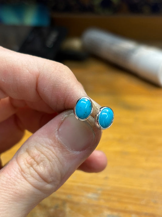 Kingman Turquoise Studs
