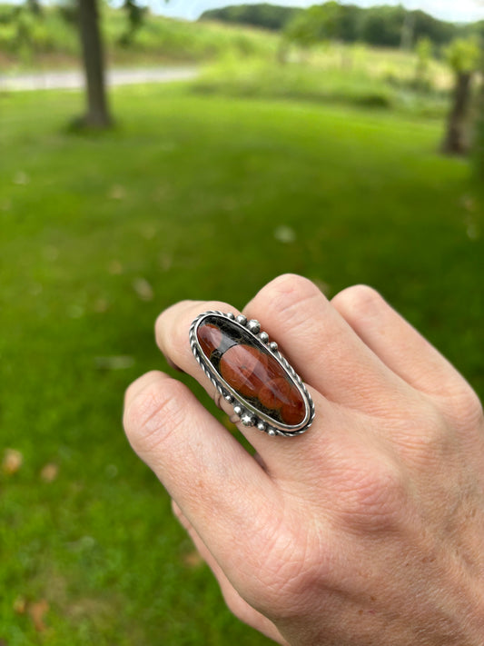 Peanut Obsidian Ring