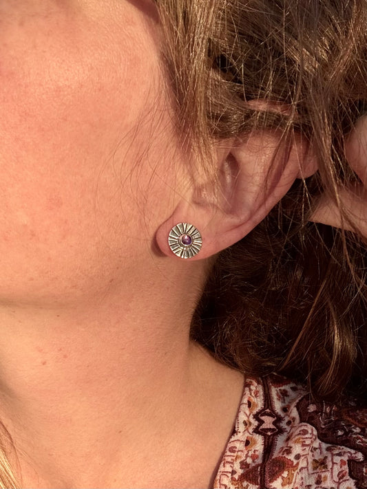 Amethyst Burst Studs