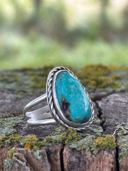Turquoise Twisted Wire Ring