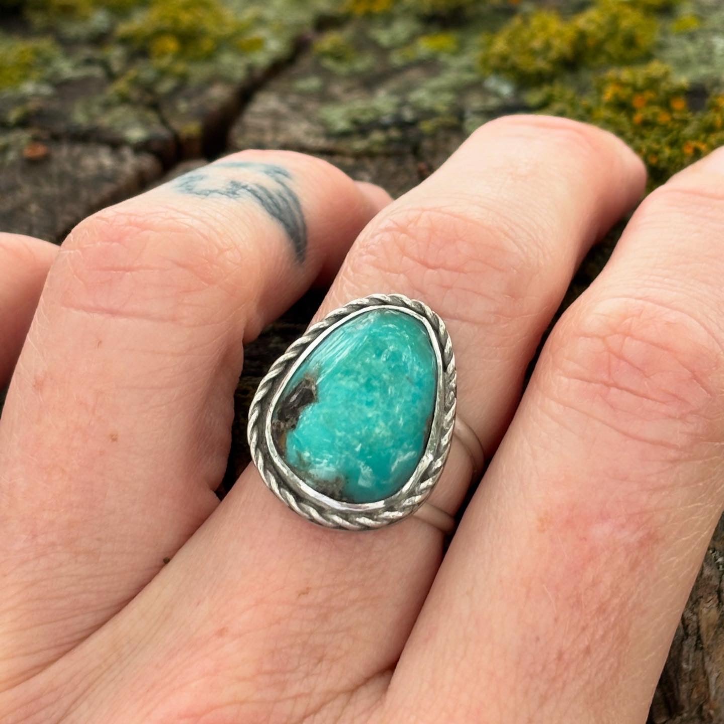 Turquoise Twisted Wire Ring