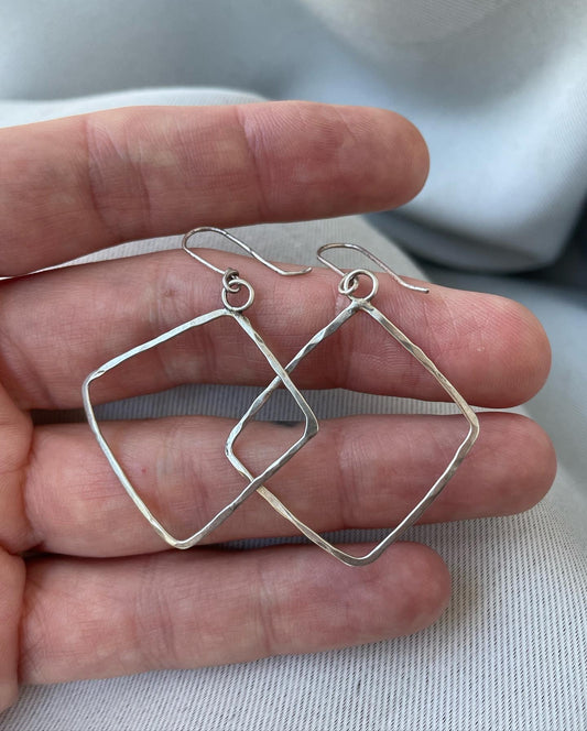 Hammered Square Earrings