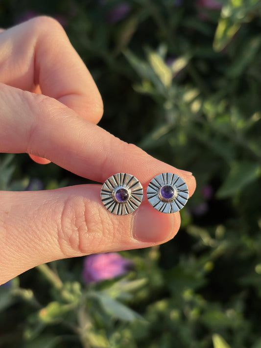 Amethyst Burst Studs