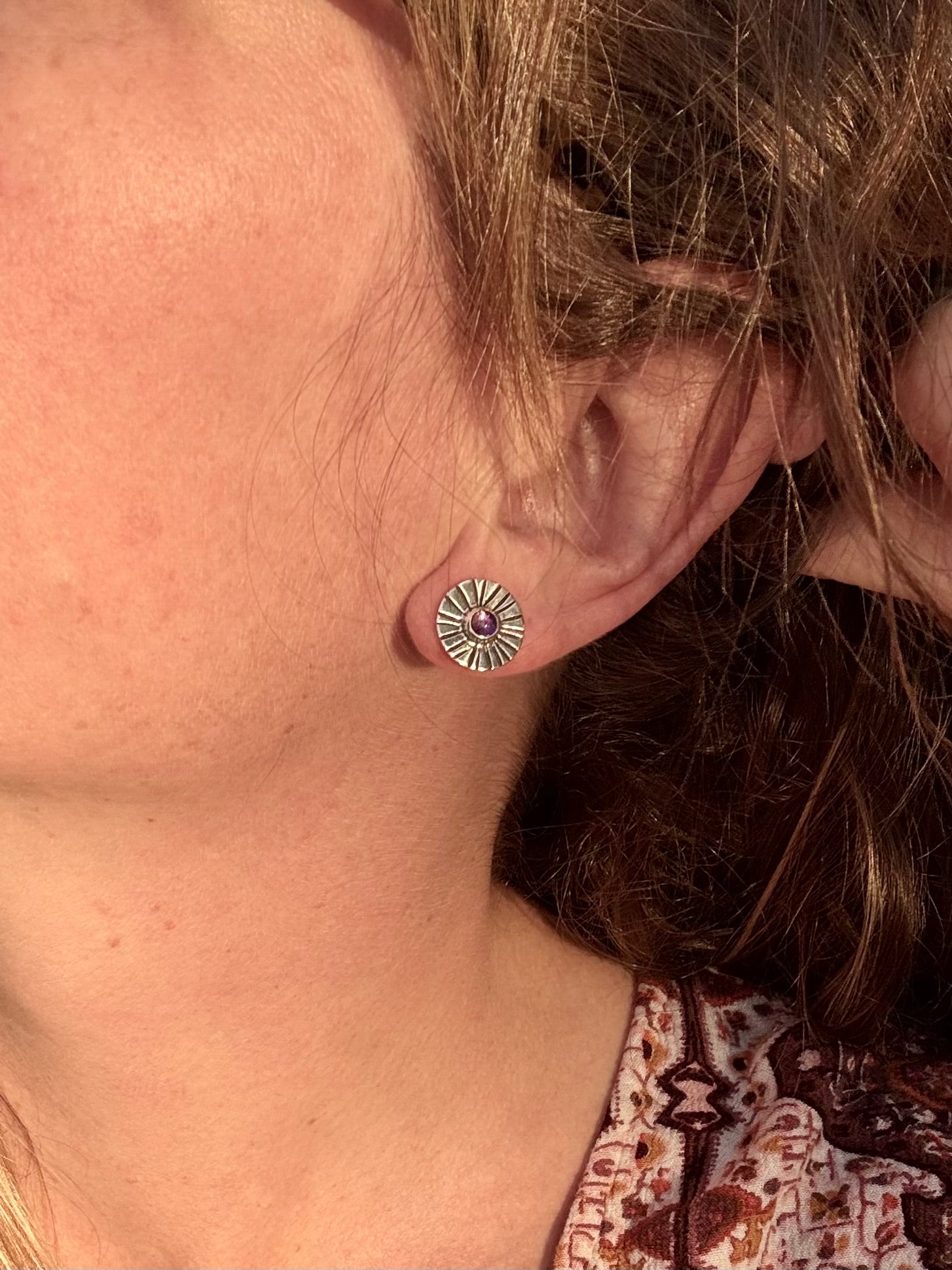 Amethyst Burst Studs
