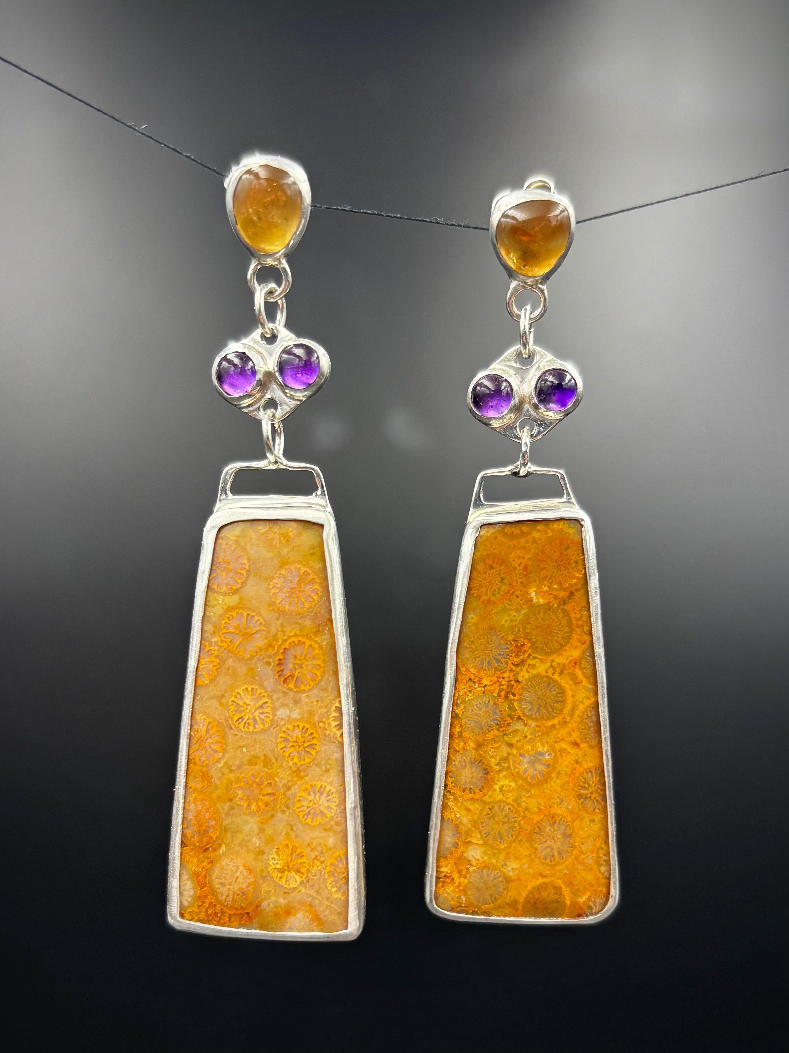 Fossilized Coral Earrings