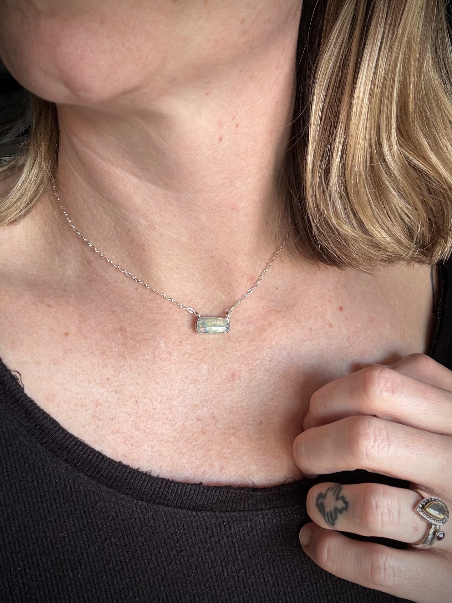 Boulder Opal Bar Necklace