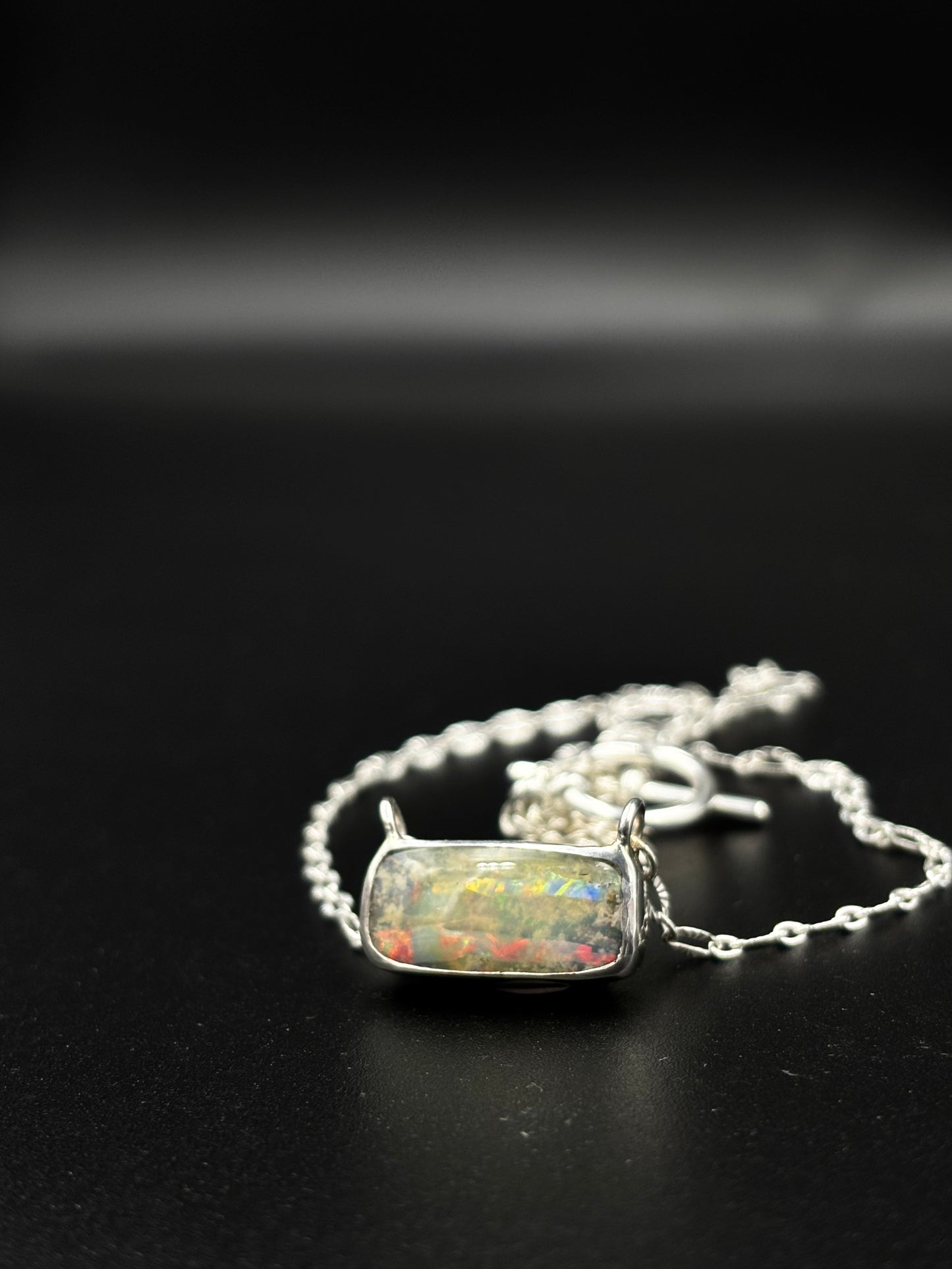 Boulder Opal Bar Necklace
