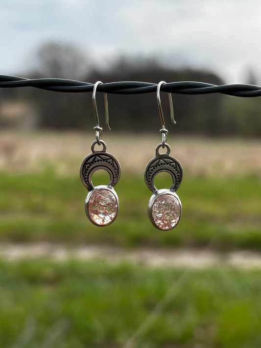 Sunstone Crescent Dangles