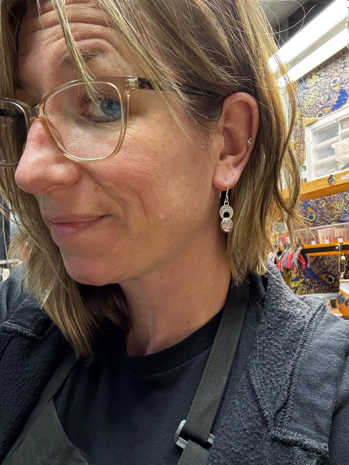 Sunstone Crescent Dangles