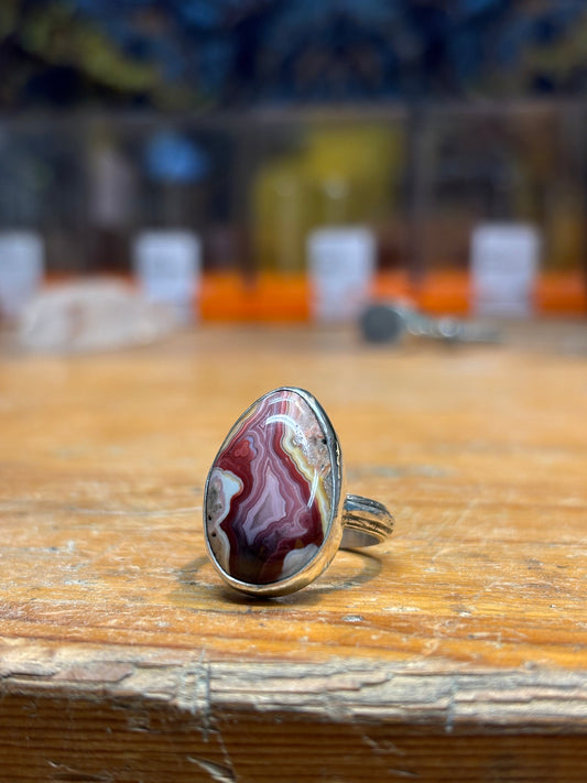 Crazy Lace Agate Ring