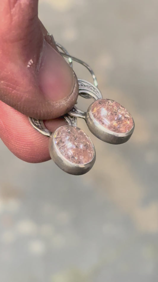 Sunstone Crescent Dangles